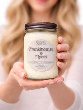Load image into Gallery viewer, FRANKINCENSE &amp; MYRRH  Soy Candle in Mason Jar Unique Gift