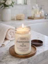 Load image into Gallery viewer, FRANKINCENSE &amp; MYRRH  Soy Candle in Mason Jar Unique Gift