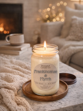 Load image into Gallery viewer, FRANKINCENSE &amp; MYRRH  Soy Candle in Mason Jar Unique Gift