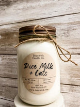 Load image into Gallery viewer, Soy Wax Candle | Rice Milk &amp; Oats Mason Jar Candle - Hand Poured, Long Burn