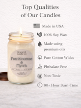 Load image into Gallery viewer, FRANKINCENSE &amp; MYRRH  Soy Candle in Mason Jar Unique Gift