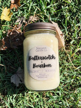 Load image into Gallery viewer, Butterscotch Bourbon Candle | 16 oz Soy Wax Mason Jar | Hand Poured Long Burn