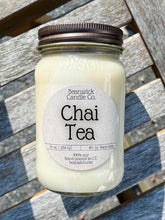 Load image into Gallery viewer, Chai Tea Soy Candle – 16 oz Mason Jar Candle | Spicy Cinnamon &amp; Nutmeg Scent