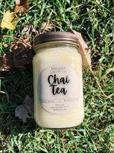 Load image into Gallery viewer, Chai Tea Soy Candle - 16 oz Mason Jar | Spicy Cinnamon Nutmeg Scented Candle
