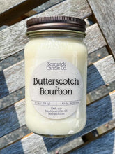 Load image into Gallery viewer, Butterscotch Bourbon Candle - 16 oz Soy Wax Mason Jar | Long Burn, Hand Poured