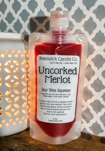 Uncorked Merlot / Soy Wax Squeeze Pouch / Infused with Mica / Viral / Trending / Wax Melts