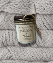 Load image into Gallery viewer, MULLED CIDER &amp; CHESTNUTS Soy Candle in 8 oz. Glass Jar Unique Gift