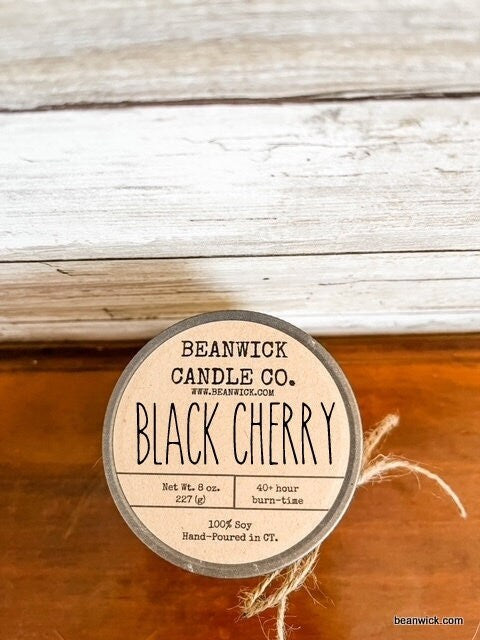 BLACK CHERRY Soy Candle in Mason Jar Unique Gift