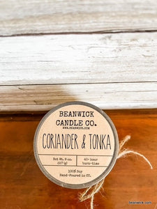 CORIANDER & TONKA  Soy Candle in Mason Jar Unique Gift