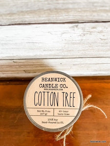 COTTON TREE Soy Candle in Mason Jar Unique Gift