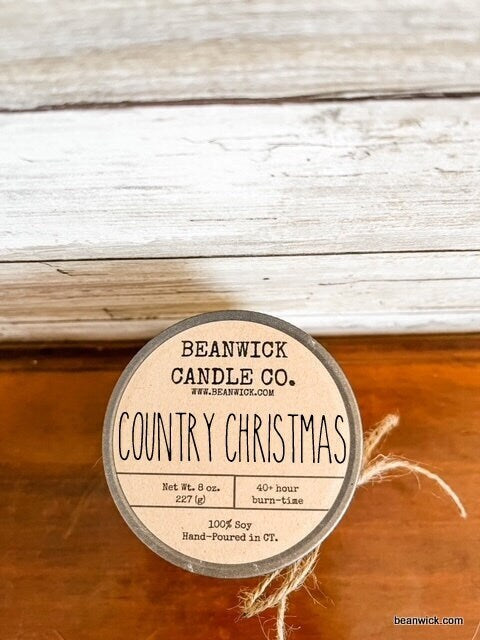 COUNTRY CHRISTMAS  Soy Candle in Mason Jar Unique Gift