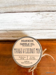MANGO & COCONUT MILK Soy Candle in Mason Jar Unique Gift