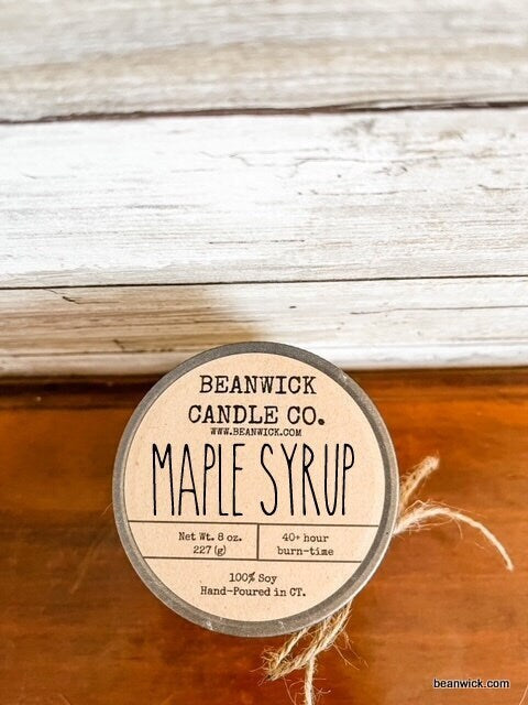 MAPLE SYRUP   Soy Candle in Mason Jar Unique Gift
