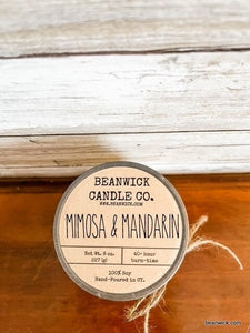 MIMOSA & MANDARIN Soy Candle in Mason Jar Unique Gift