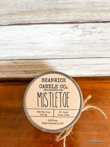 MISTLETOE Soy Candle in Mason Jar Unique Gift