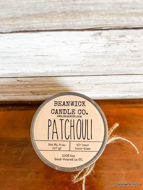PATCHOULI Soy Candle in Mason Jar Unique Gift