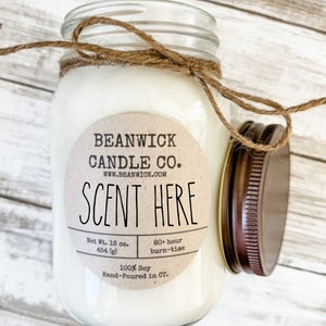 BAMBOO & COCONUT Soy Candle in Mason Jar Unique Gift