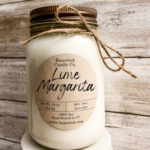 LIME MARGARITA Soy Candle in Mason Jar Unique Gift