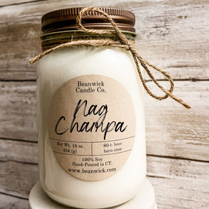 NAG CHAMPA  Soy Candle in Mason Jar Unique Gift