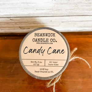 CANDY CANE Soy Candle in Mason Jar Unique Gift