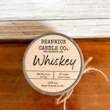 Load image into Gallery viewer, WHISKEY Soy Candle in Mason Jar Unique Gift