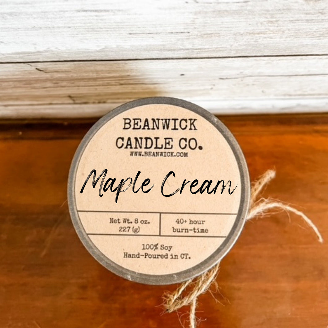 MAPLE CREAM Soy Candle in Mason Jar Unique Gift