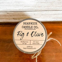 Load image into Gallery viewer, FIG &amp; OLIVE Soy Candle in Mason Jar Unique Gift