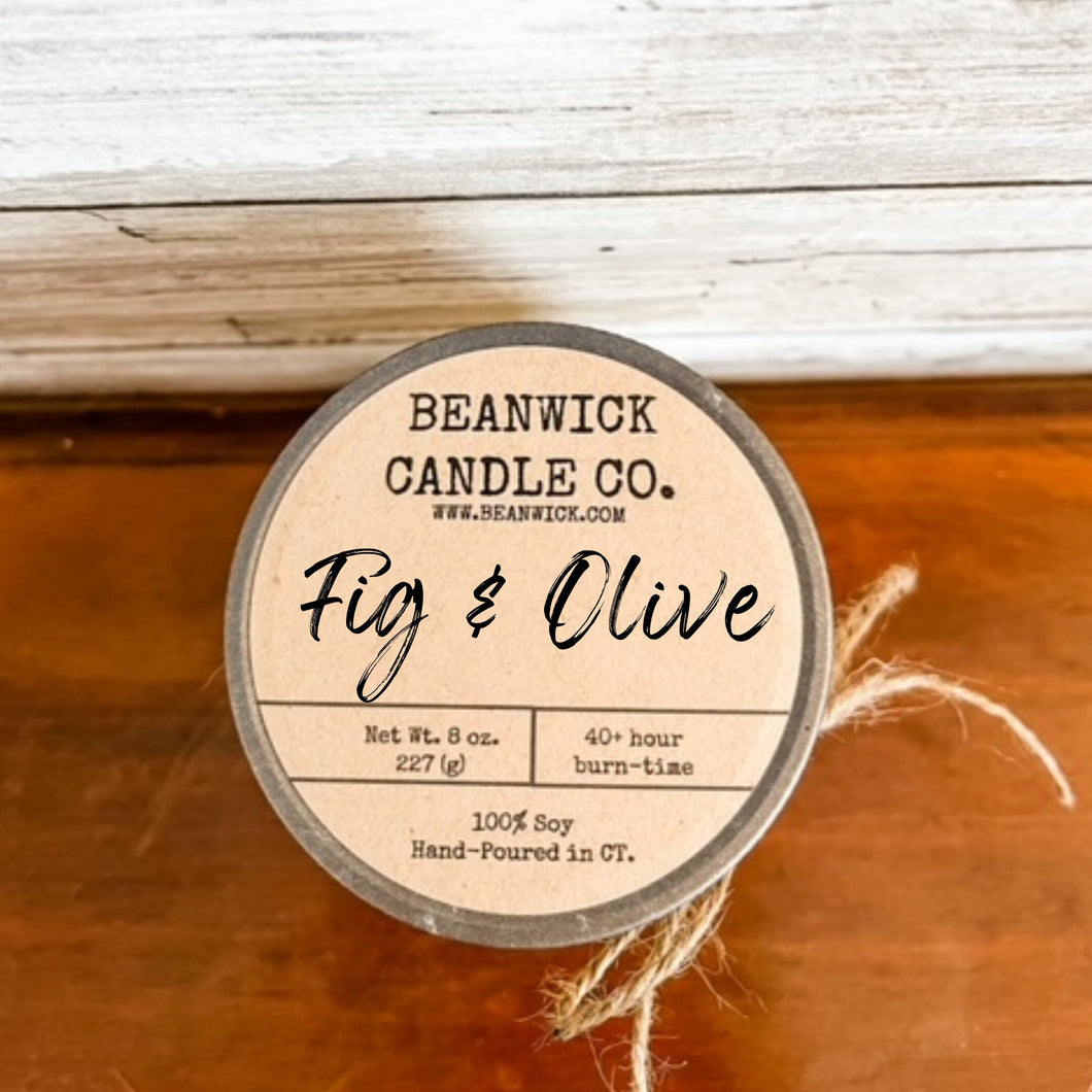 FIG & OLIVE Soy Candle in Mason Jar Unique Gift