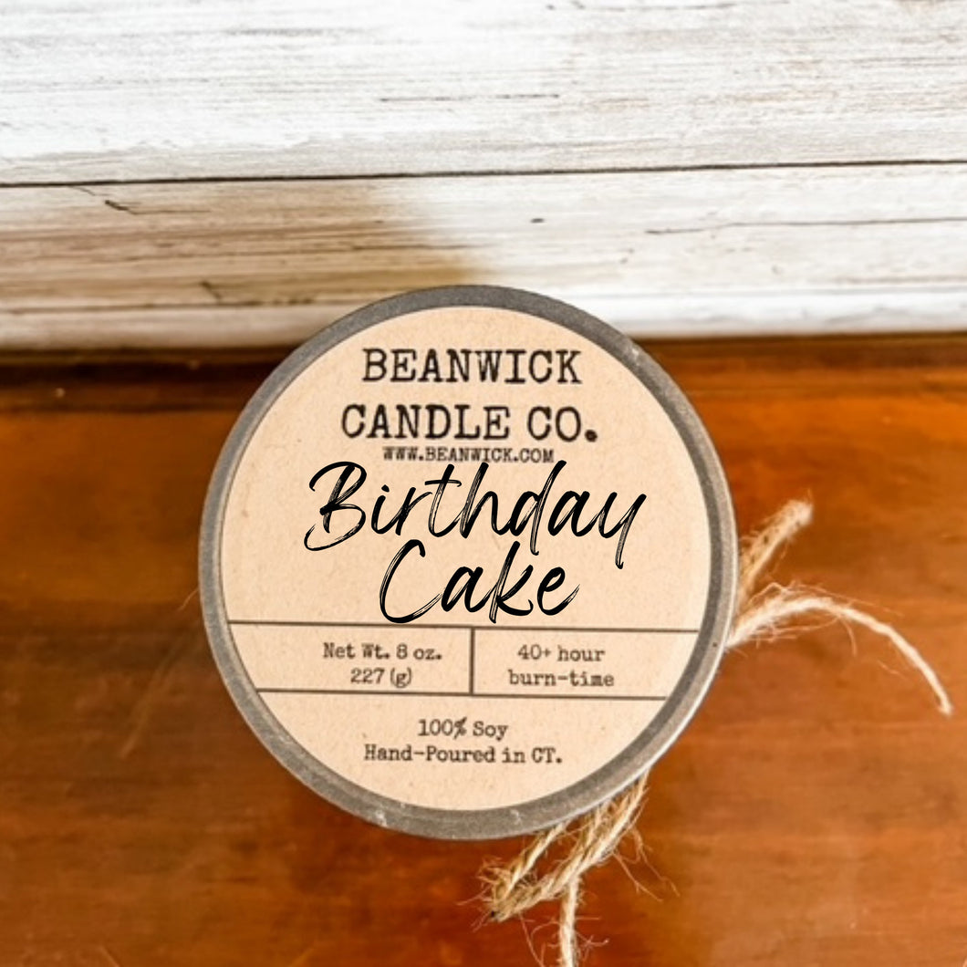 BIRTHDAY CAKE Soy Candle in Mason Jar Unique Gift
