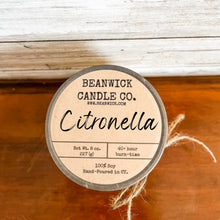 Load image into Gallery viewer, CITRONELLA   Soy Candle in Mason Jar Unique Gift