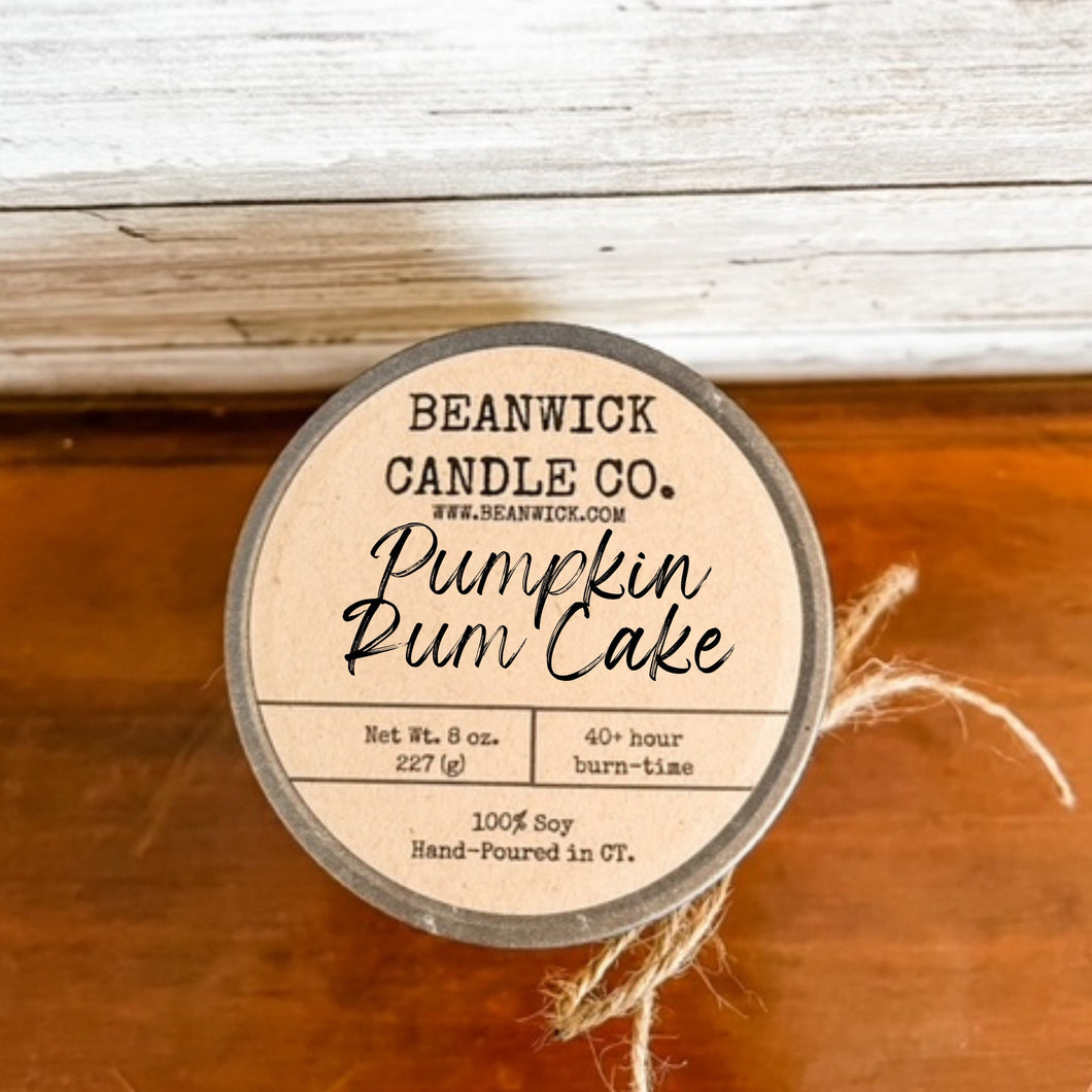 PUMPKIN RUM CAKE Soy Candle in Mason Jar Unique Gift