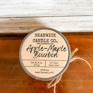 APPLE-MAPLE BOURBON   Soy Candle in Mason Jar Unique Gift