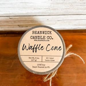 WAFFLE CONE    Soy Candle in Mason Jar Unique Gift