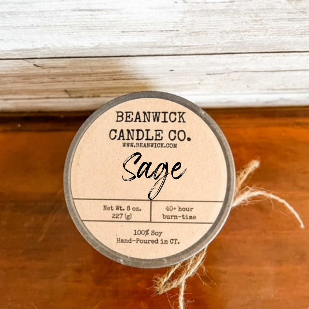 SAGE    Soy Candle in Mason Jar Unique Gift