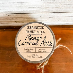 MANGO & COCONUT MILK      Soy Candle in Mason Jar Unique Gift