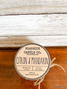 CITRON & MANDARIN  Soy Candle in Mason Jar Unique Gift