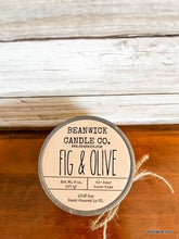 Load image into Gallery viewer, FIG &amp; OLIVE Soy Candle in Mason Jar Unique Gift