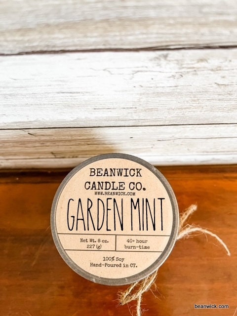 GARDEN MINT  Soy Candle in Mason Jar Unique Gift