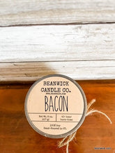 Load image into Gallery viewer, BACON Soy Candle in Mason Jar Unique Gift