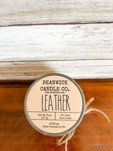 Load image into Gallery viewer, LEATHER Soy Candle in Mason Jar Unique Gift