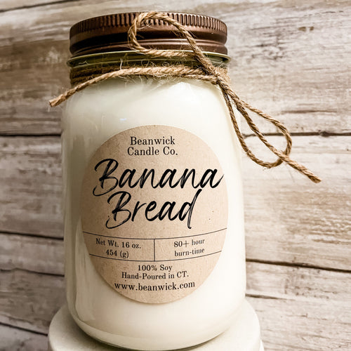 BANANA BREAD Soy Candle in Mason Jar Unique Gift
