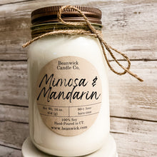 Load image into Gallery viewer, MIMOSA &amp; MANDARIN Soy Candle in Mason Jar Unique Gift