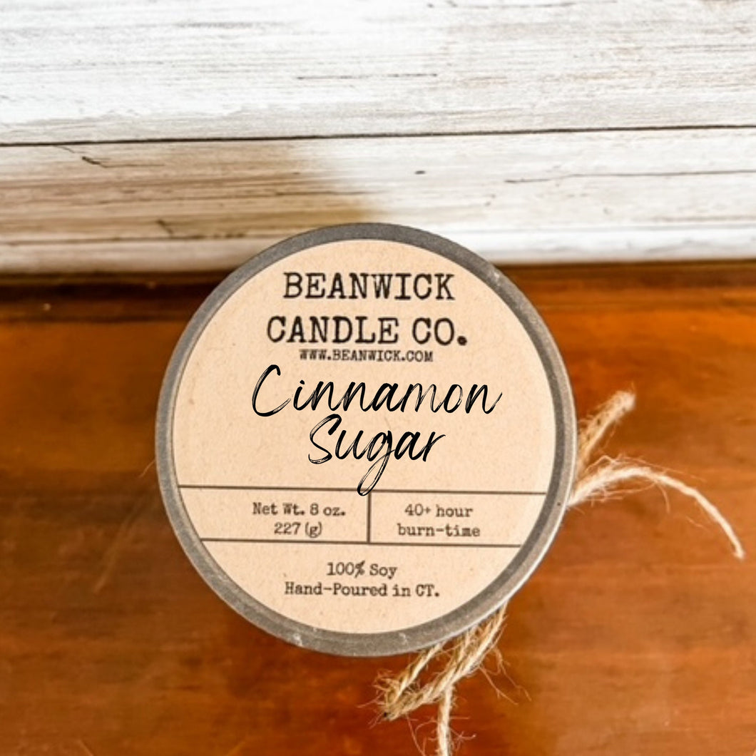 CINNAMON SUGAR Soy Candle in Mason Jar Unique Gift