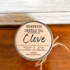 CLOVE   Soy Candle in Mason Jar Unique Gift