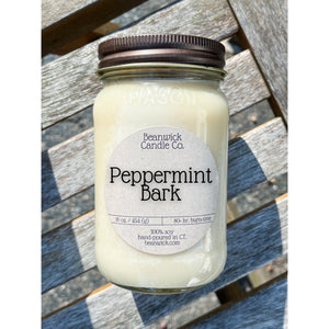 PEPPERMINT BARK Soy Candle in Mason Jar Unique Gift