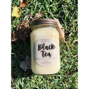 BLACK TEA Soy Candle in Mason Jar Unique Gift