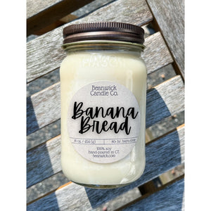 BANANA BREAD Soy Candle in Mason Jar Unique Gift