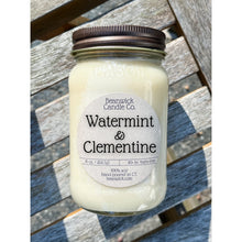 Load image into Gallery viewer, WATERMINT &amp; CLEMENTINE Soy Candle in Mason Jar Unique Gift