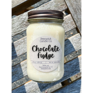 CHOCOLATE FUDGE Soy Candle in Mason Jar Unique Gift